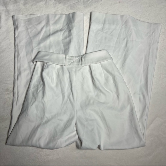 For Love & Lemons “Natasha” Wide Leg Belted Pant In Cream - Picture 15 of 15